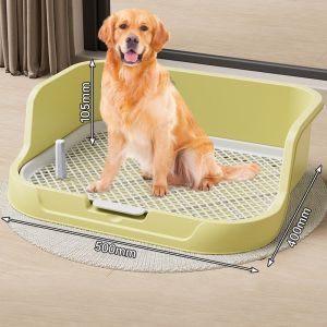 Dog Training Toilet with Fence Wall Cover Large Pet Detachable Anti-Splash Potty Tray Urine Poop Puppy Pad Mat