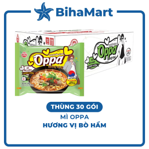 [THÙNG 30 GÓI] - OTOKI - Mì Oppa hương vị Bò hầm Oppa Mì bò hầm Oppa Mì bò hầm Hàn Quốc Mì Oppa Hàn Quốc ăn liền (65g/gói)