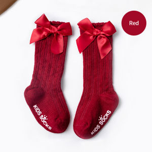 Mumystation Baby knee socks Newborn toddler non-slip socks Girl fashion Bows Long Tube Socks
