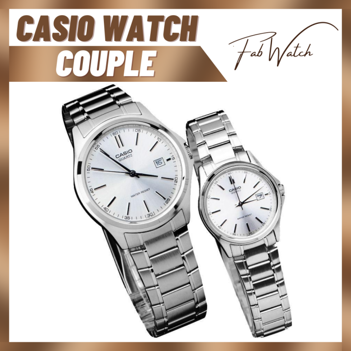 Casio silver couple watch new arrivals