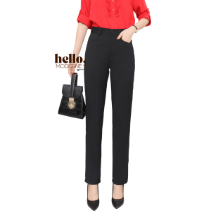 Hello Moderne Slim-Fit Pants Semi-Tweed Thick Trouser Pants Not Gartered HM275-1