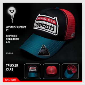 Drip On Topi Trucker Jaring Pria Dewasa Original Tosca Hitam Merah