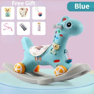 2 in 1 Baby Ride on Toys Unicorn Rocking Horse Baby Rocking Chair Multi-functional Baby Play Toys