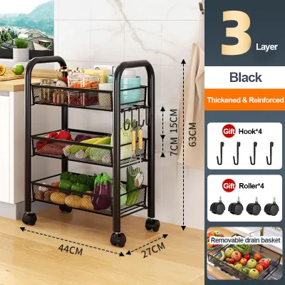 5 Tier Snack Rack Display Stand with Wheels & Hooks Metal Retail Display Shelves for Store Chip Rack Organizer for Supermarket Home Kitchen