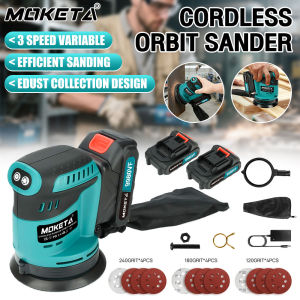 MOKETA Cordless Palm Sander 1500W 30000RPM 5-Inch w/ Dust Bag & 12 Sandpapers