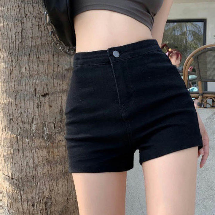 Small black jeans summer hot girl high waist thin A-line hot pants wom –  Lee Nhi Boutique