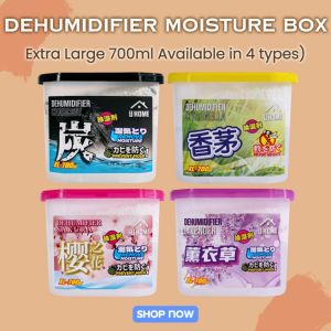 U-HOME 700ml Dehumidifier Moisture Absorber – Anti-Mould Odour Control for Closet Bathroom & Wardrobe