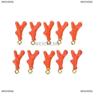 [COD] WEICHENG 10Pcs Alloy Antler Shaped Charms Pendant Jewelry Making Craft Accessory