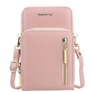 BAELLERRY Dompet HP Tas Selempang Wanita Pocket HP Sling Bag Mini Tas HP Serbaguna Tas Dompet Multifungsi Import Tas Cewek