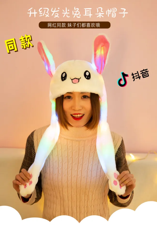 TikTok Bunny Hat Hair Band Cute Rabbit Ear Cap Kids Girls Hat Tik