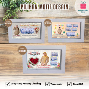 Kado Hadiah Untuk Kenang Kenangan Teachers Day Hari Guru Perempuan Laki-Laki FRAME 3D Custom Murah 3D-TM201 3D1