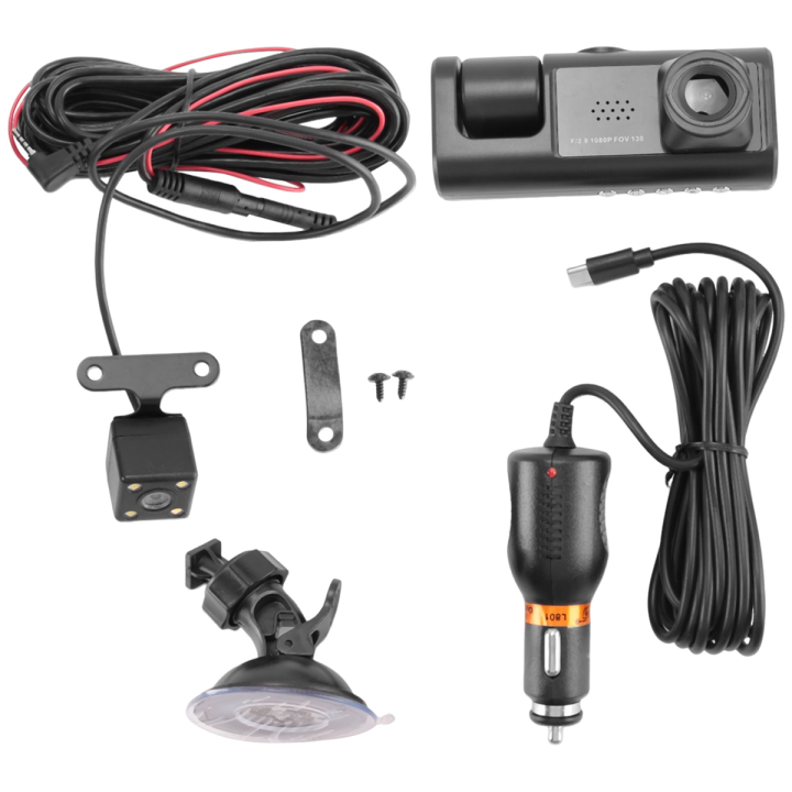 (FVPC) Car DVR 3-Channel Dash Cam Front and Rear Inside Dashcam HD ...