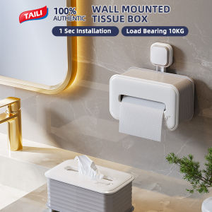 TAILI ที่ใส่ผ้าขนหนูกระดาษทิชชู่ทรงสี่เหลี่ยมแบบไม่มีรูกระดาษชำระชั้นเก็บของกล่องทิชชู่ติดผนังกันน้ำที่เก็บผ้าขนหนูกระดาษพร้อมหน้าต่างเสมือน