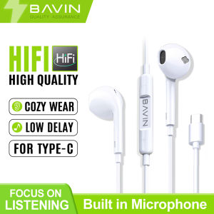 UNICAFE BAVIN HX833 Audio Bass Sound Earphone Strong Bass Volume Control 3D Stereo Sound Earphone for Galaxy Type-C