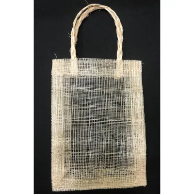 Sinamay Bag with Braided Abaca Handles 5x2x7inches