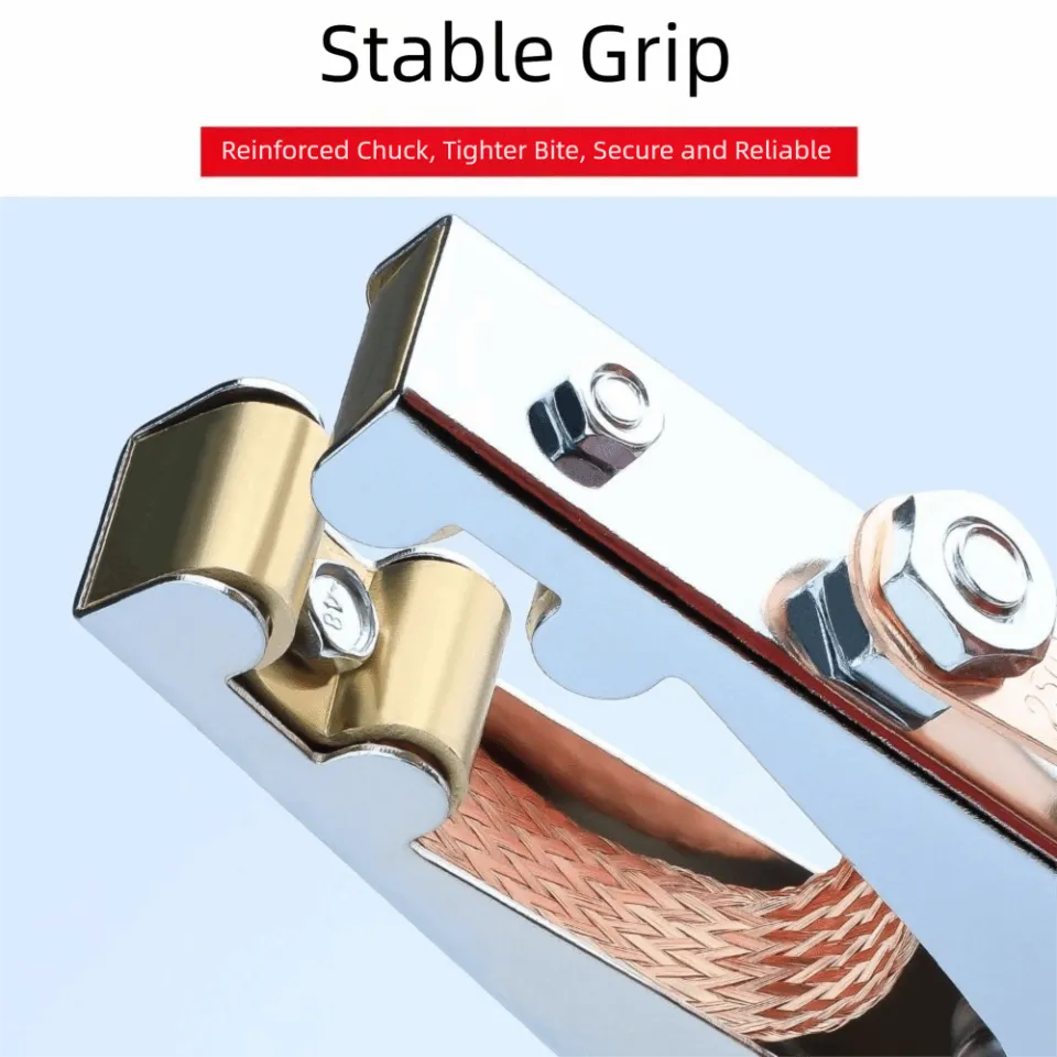 Heavy Duty Copper Grounding Clamp For Welding Machines – Reliable Conductivity, Golden Finish