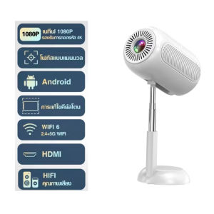 TS-6 มินิแบบพกพา 4K 90° โปรเจคเตอร์บลูทูธ Android HD หมุนได้ Google YouTube Netflix