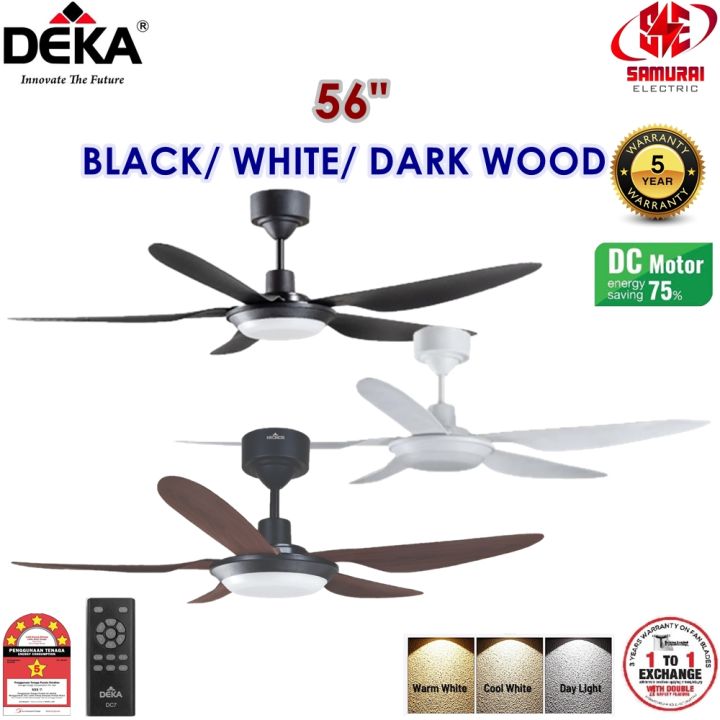 DEKA DC MOTOR KRONOS CEILING FAN WITH LED LIGHT 5 BLADE F5DCL (BLACK