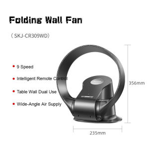 Japanese Bladeless Fan Inverter Wall Mounted/Tabletop 2-in-1 Smart Electric Stand Fan With Remote Control Air Circulator Fan Cooling Fan with 7 Wind Speed for Home Office Bedroom