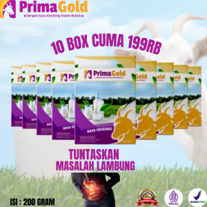 10 BOX Susu Kambing Murni Primagold Melancarkan System Pencernaan GERD dan Asam Lambung Berlebihan