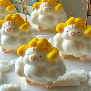 ย่างจาน สีขาว แม่พิมพ์ซิลิโคน ทนต่ออุณหภูมิสูง เครื่องเจียร ทนทาน เค้กแกะนอนราบ ห้องครัว อุปกรณ์อบ