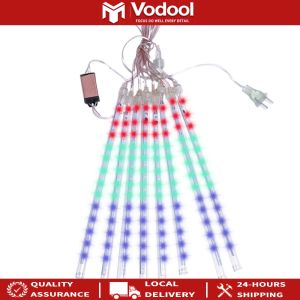 LED Rain Shower Fairy String Lights 8Pcs Waterproof 30CM Meteor Effect for Indoor and Outdoor Use