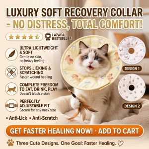 Adjustable Pet Elizabeth Collar Anti-Lick Anti-Scratch Soft Protective Neck Cone for Cats and Dogs