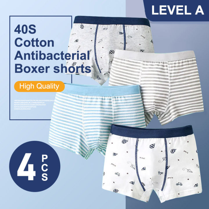 Ubriefs 4pcs/set Boy's Boxer Shorts Underwear for Kids Boy High