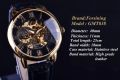 Forsining Men Watches Top Brand Luxury Mechanical Skeleton Watch Black Golden 3D Literal Design Roman Number Black Dial Clock. 
