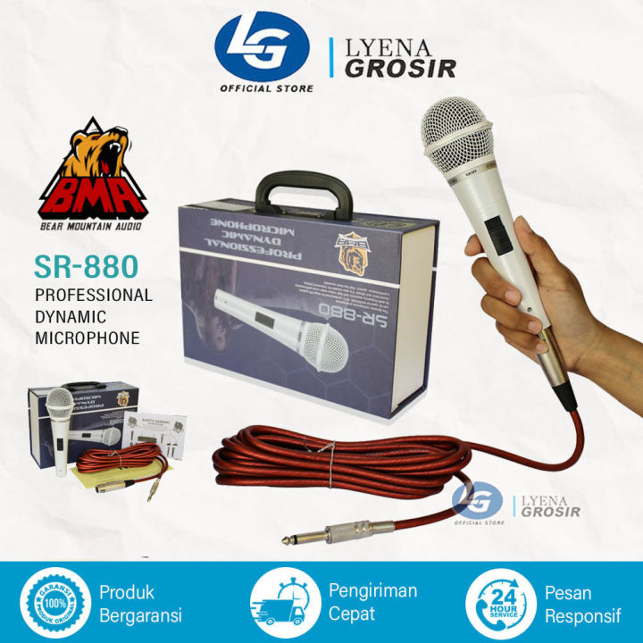 MIC BMA SR-880 ORIGINAL MICROPHONE DYNAMIC KABEL SR 880 / Mik Vokal ...