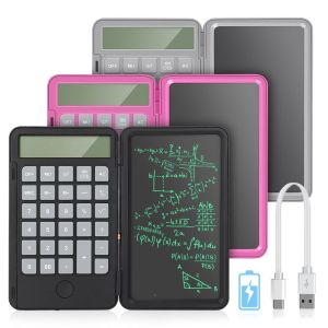 TSEVD แบบพับได้ เครื่องคิดเลขวิทยาศาสตร์ จอแสดงผลขนาดใหญ่ 2ใน1 ฟังก์ชันเครื่องคิดเลขพร้อมแท็บเล็ต แผ่นวาดภาพ แบบพกพา แผ่นวาดภาพ LCD สำหรับสำนักงาน เครื่องมือการบัญชีการเงิน