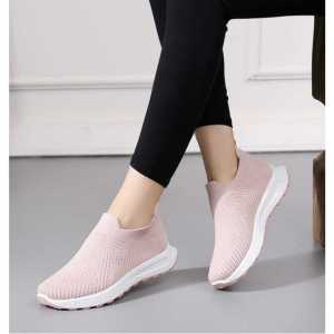 NW049 Sepatu Wanita Olahraga Rajut Model Slip On