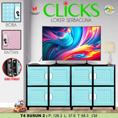 TOWER 4 - LEMARI PLASTIK LOCKER BOX TABITHA CLICKS TOWER 4 SUSUN 2 [TABBOX]