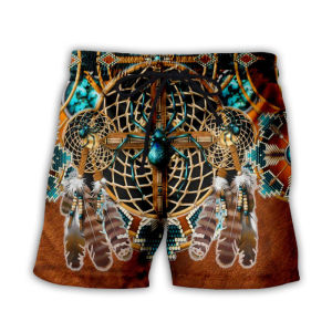 05 New Summer Collection: Totem Series Straight-Leg Beach Shorts 3D Digital Print Mens Shorts Order