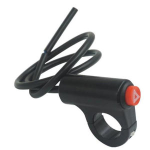 [tianjunmaoyi] Motorcycle Switch Hazard Light Switch Button with Cable Electric Vehicle Double Flash Warning Emergency Lamp Signal Flasher Red Indicator Light Motorcycle Accessories