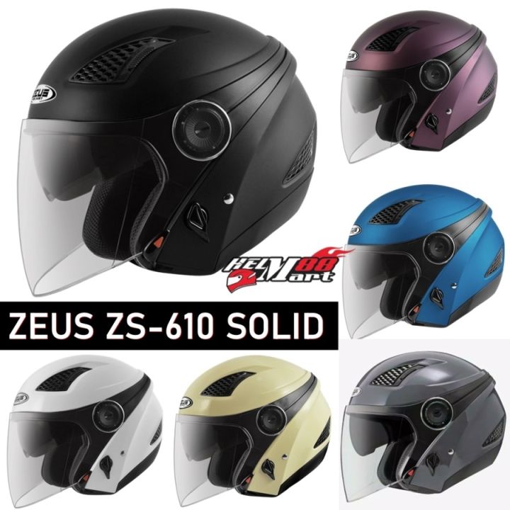 Helm zeus half face double sale visor