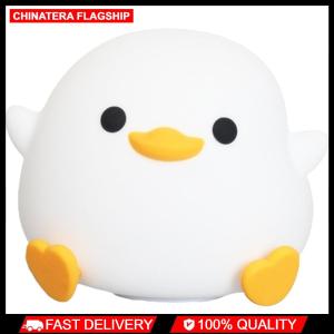 Silicone Duck Pat Night Light Dimmable Bedside Lamp 7 Light Colors Cartoon Sleeping Light USB Rechargeable for Kids Room