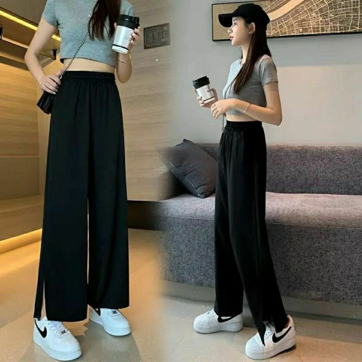 Spring and Autumn 2022 new hanging style suit pants women summer nine  points loose leisure senior sense straight tube cigarette pipe pants  slimmer | fayapo
