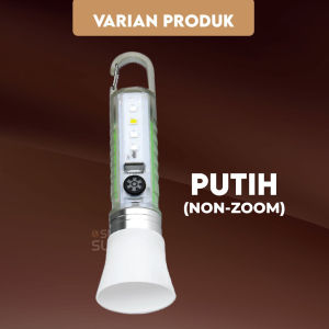 Senter Transparan Magnet 500 Lumens 8 Mode Cas Zoom Waterproof LED Flashlight Saku Glow In The Dark