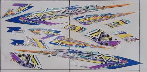 Stiker Striping Variasi Satria FU Barong Transparant Hologram