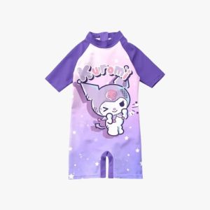 Baju Renang Anak Perempuan Lengan Pendek Motif Kuromi Ukuran S