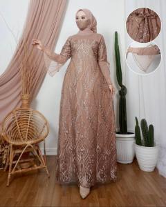 COD GAMIS BROKAT TUTU MELANI MODEL TERBARU 2022 PAKAIAN WANITA DEWASA DRESS KONDANGAN KEBAYA PESTA Dress Maxi Lengan Panjang Gamis Casual Metallic - Lazada