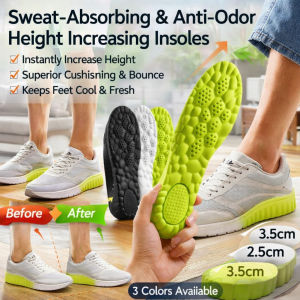 Invisible Height Increasing Insoles Heel Lift Feet Care Arch Support Insoles Sweat-Absorbing Deodorizing Soft Light Shoes Sole Pad For Men Women
