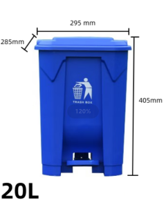 SK MIXES Large outdoor trash can with pedals 15L/30L/50L/80L/100L plastic rectangular trash can with lid commercial trash can with pedals