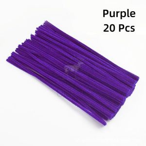20PCS Diy Craft Chenille Sticks Pipe Cleaner Rod Chenille Stems Colorful Sticks Kids Toy Handmade Flower Materials Set