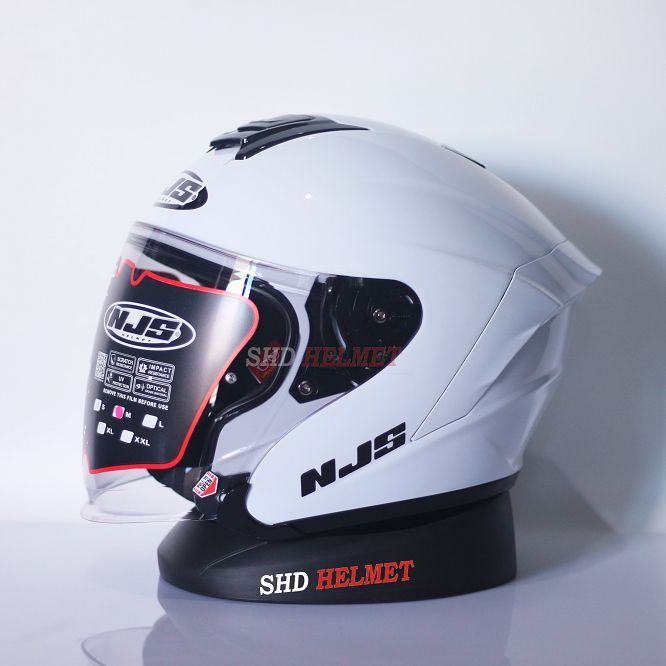 Helm NJS Kairoz Solid White NJS Kairos Putih Polos Original Helm
