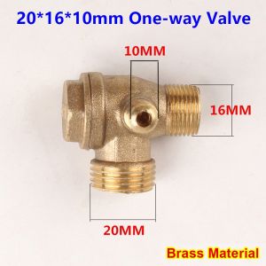 NOWNICE 1Pcs Đồng thau hợp kẽm Van kiểm tra máy nén khí 3 cổng 20x16x10mm Đầu nối máy nén khí Chủ đề nam Đầu nối van cho máy nén khí
