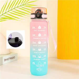 [BPA-Free] Motivation Water Bottle 1000mlSports Water Bottle With Time MarkerFood Grad PC Material & Leak Proof PortableDrinking Kettle Fitness Sport Water Jug For Men Women Kids Student
