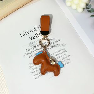 Women Leather Charms Bag Pendant Keychain Cartoon Pony Horses Keyring Cute Animal Ornament Accessories Decoration Gift