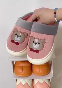 WomenS Autumn And Winter PU Leather Waterproof Home Warm Non-Slip Thick Indoor CoupleS New Slippers For Men